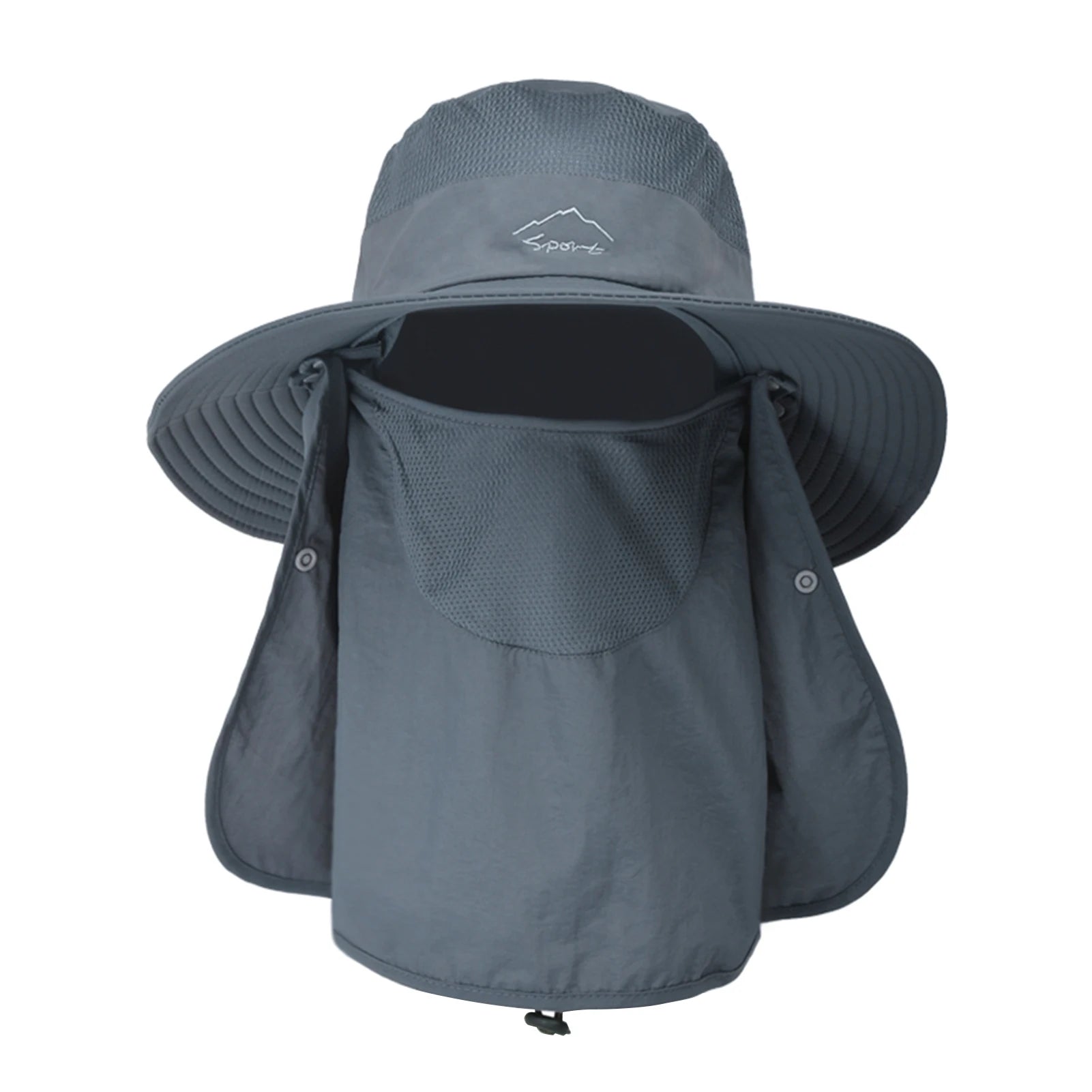 Sun Hat UV Protection Wide Brim Neck Flap &ndash; Sun Shield Dark gray