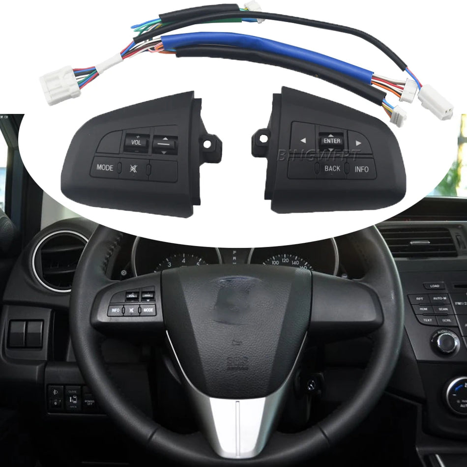 Stūres Rata Poga Slēdzis ar Sarkanā Apgaismojuma Mazda 3 2011-2015