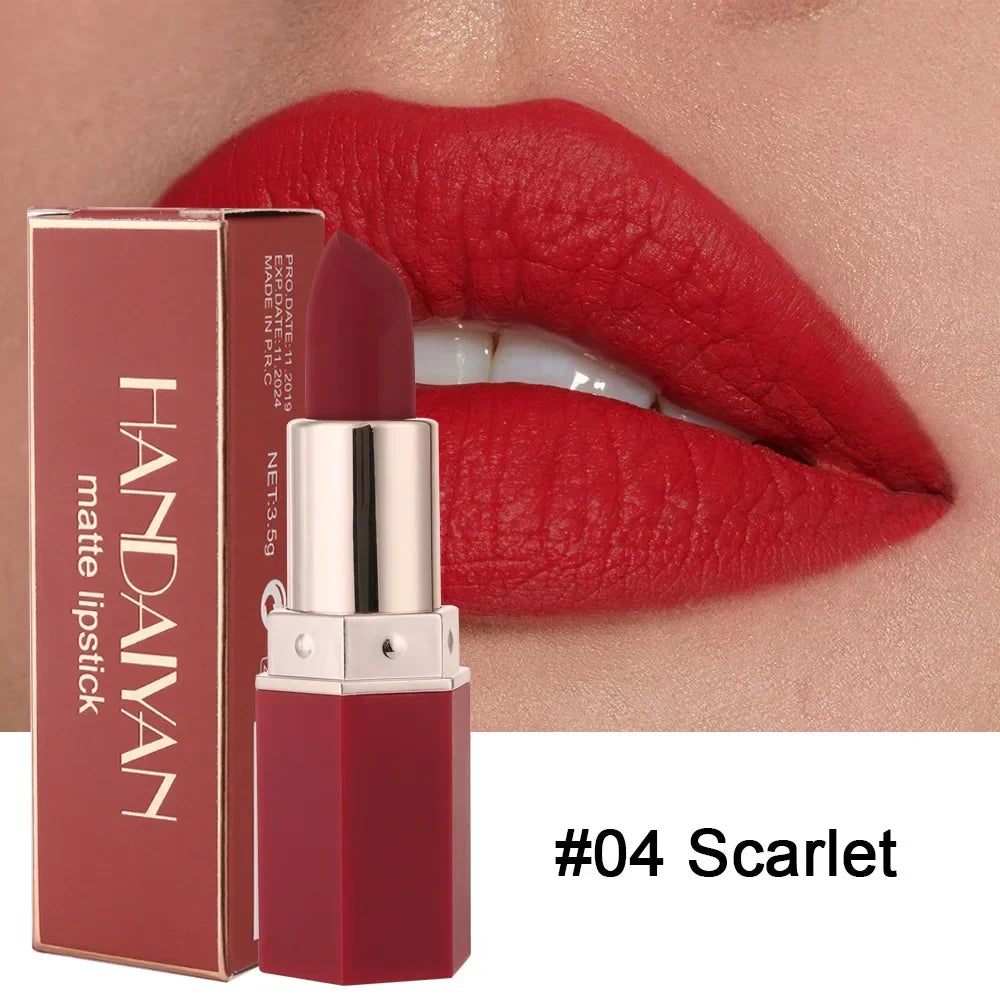 Matte 6-Colour Lipstick Set - Long-lasting, Waterproof 04 / Full Size