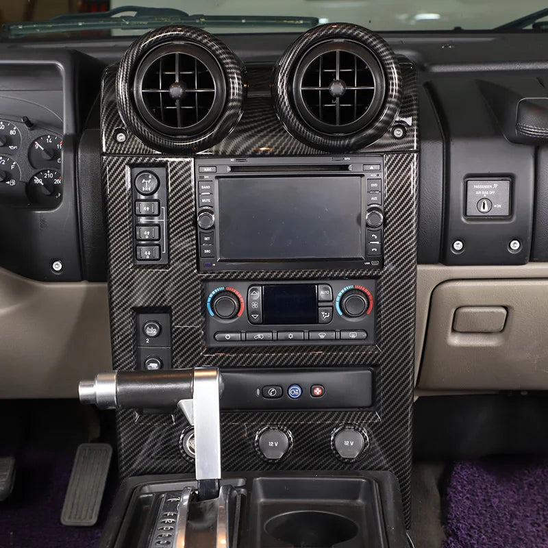 2 шт. накладки из углеродного волокна ABS для консоли для Hummer H2 2003-2007 гг.