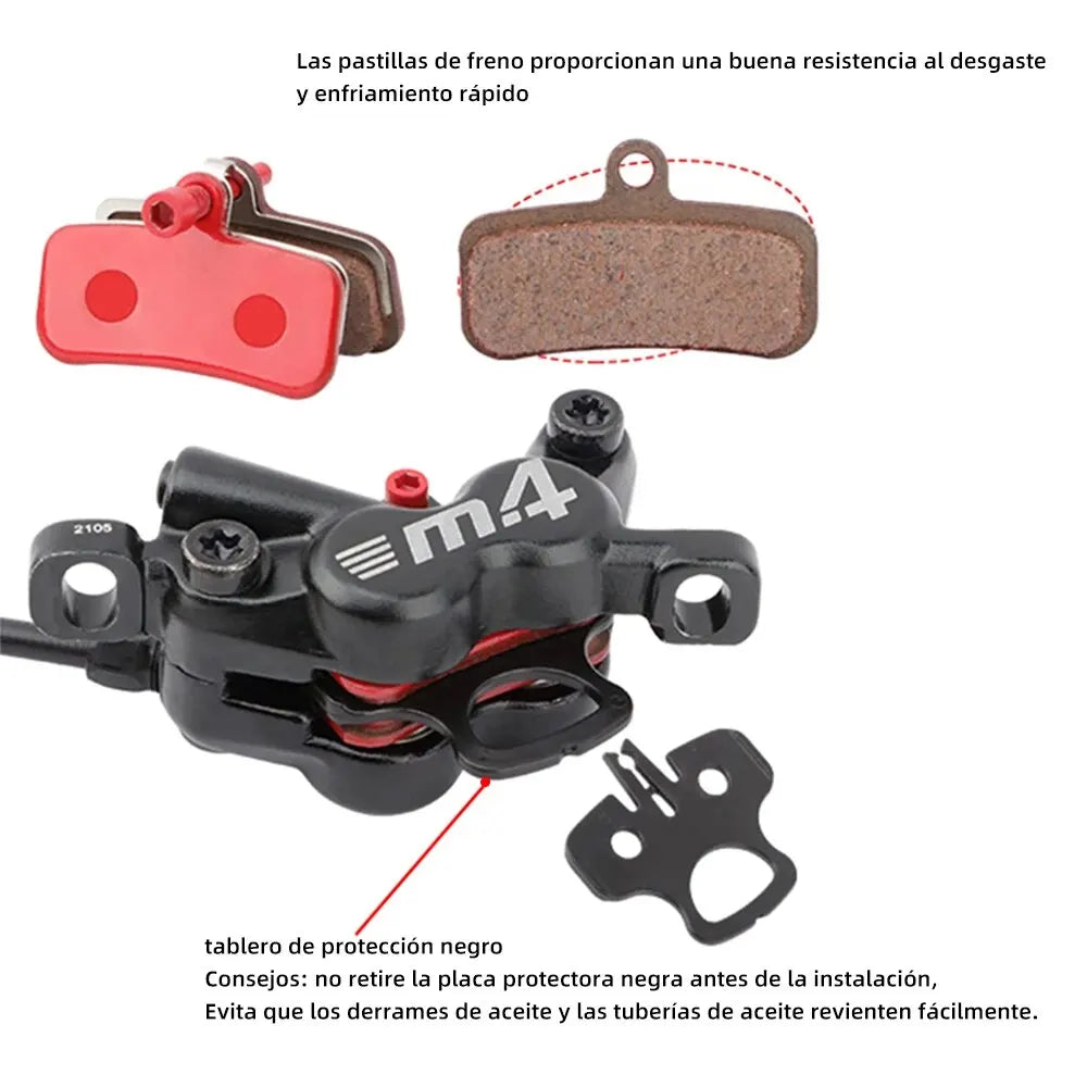 MEROCA 4-Piston MTB Hydraulic Brake Set &ndash; Aluminum Alloy