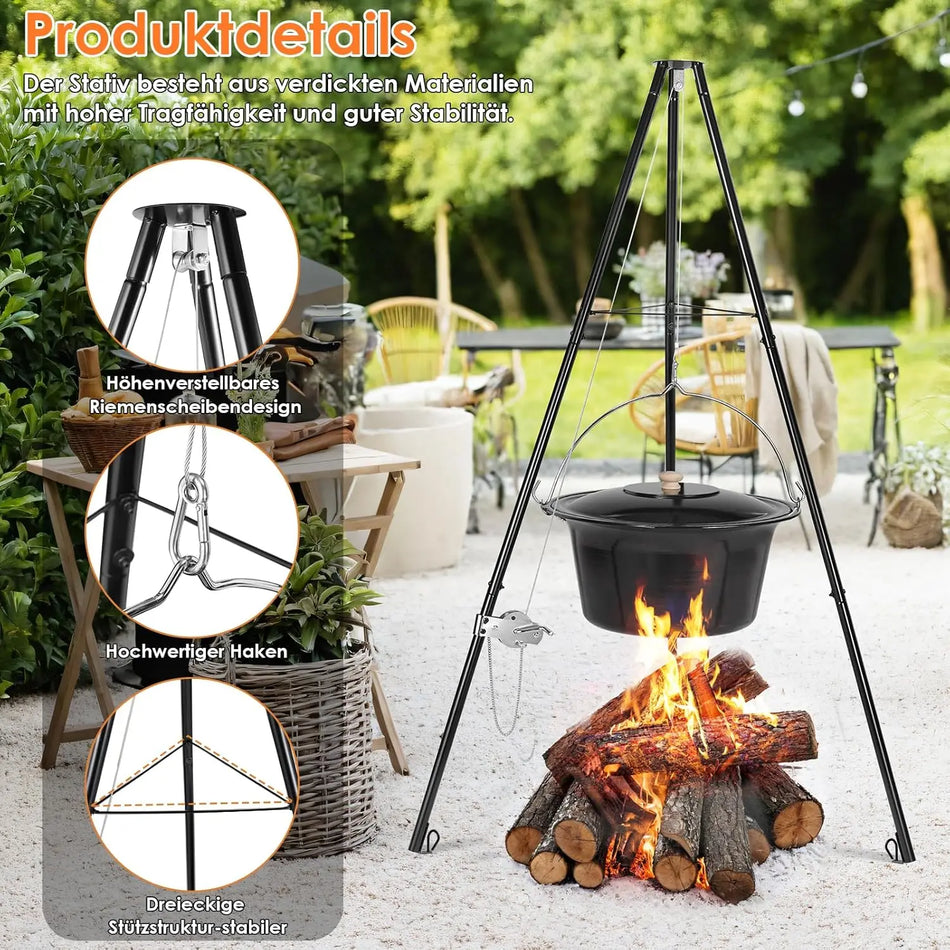 Ungersk Gulaschkittel 10 15 30 L Emaljerad Tripod Gryta