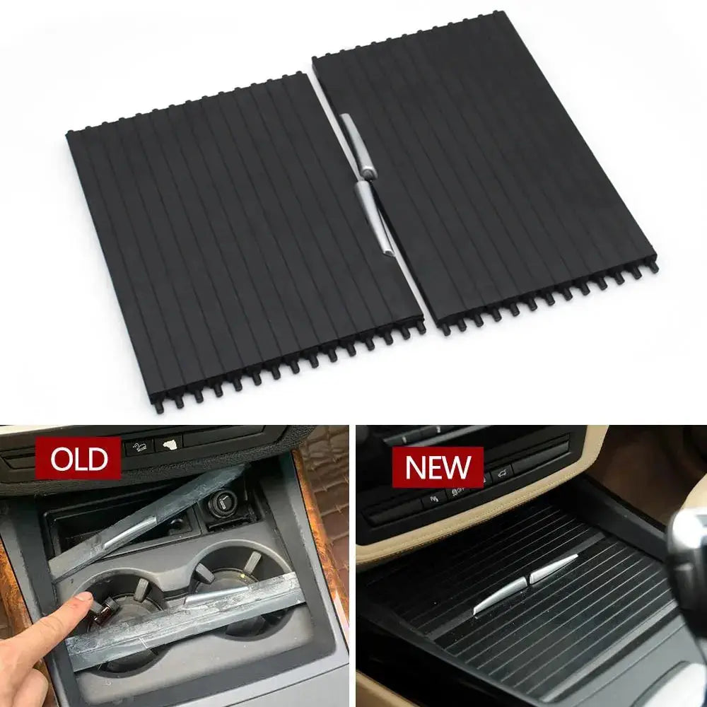 Car Front Rear Central Console Drink Water Cup Holder Cover Trim Zipper Rolling Curtain For BMW X5 X6 E70 E71 E72 2007-2014 by InterCyprus Trading Ltd
