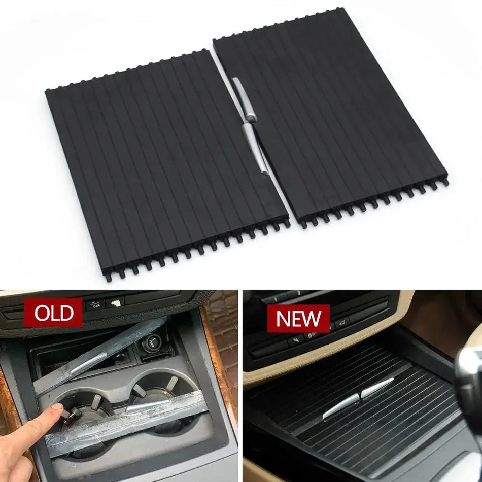 Car Front Rear Central Console Drink Water Cup Holder Cover Trim Zipper Rolling Curtain For BMW X5 X6 E70 E71 E72 2007-2014 by InterCyprus Trading Ltd