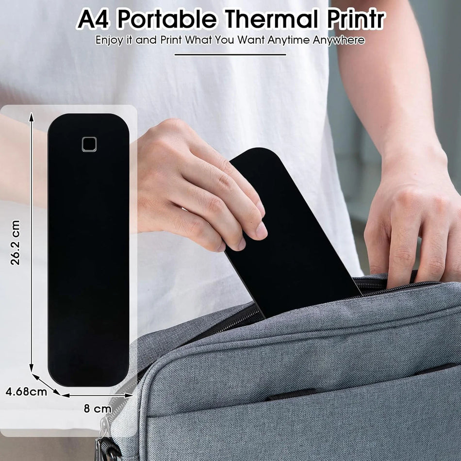 Portable A4 Thermal Printer - Bluetooth Enabled For Travel