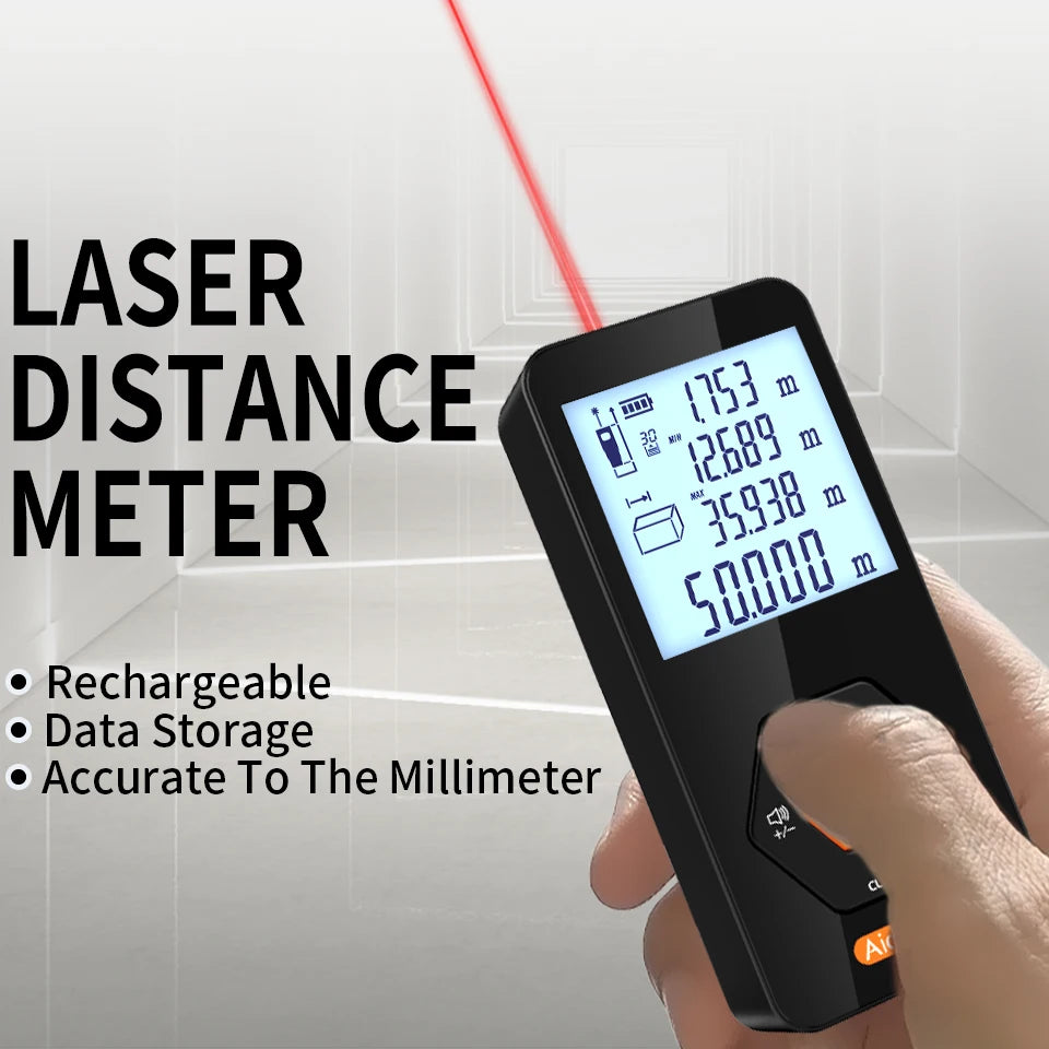 Aicevoos Rechargeable Digital Laser Rangefinder - Accurate Distance Meter up to 120M