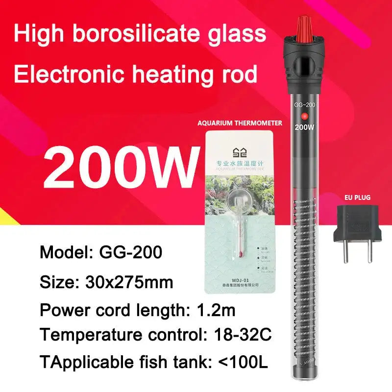 Aquarium Submersible Heater With Thermometer 220 240V GG 200
