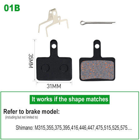 1 Pair SemiMetallic Hydraulic Disc Brake Pads &ndash; Shimano SRAM 1pair 01B