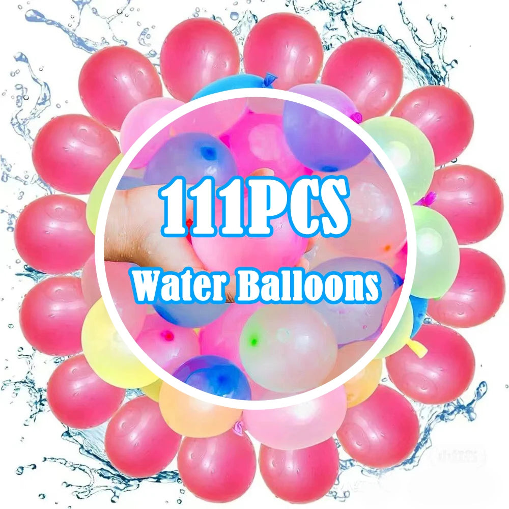 Rapid Fill Water Balloons for Kids &amp; Adults - 111pcs Set for Ultimate Summer Fun &amp; Beach Water Fights 111Pcs(3 bunch)