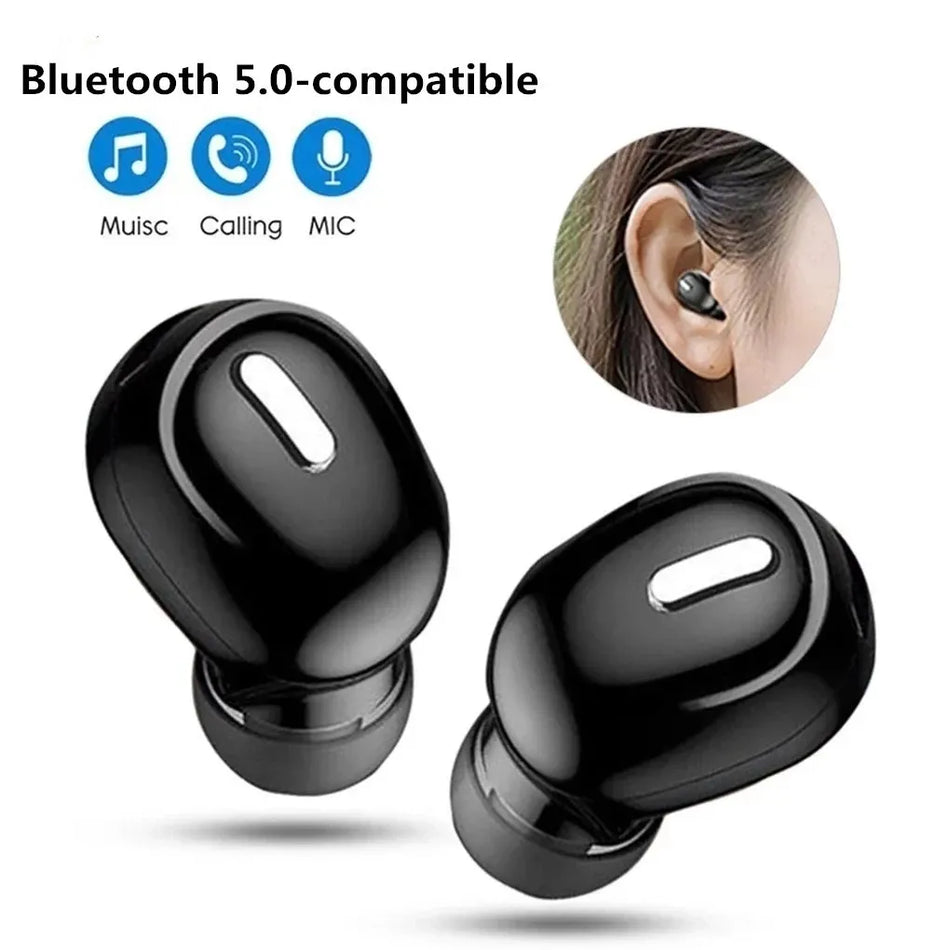 X9 kablosuz kulaklıklar Bluetooth 5.0 mikrofonlu kulaklık tek kulak içi spor su geçirmez TWS kulakiçi Bluetooth Handsfree kulaklık