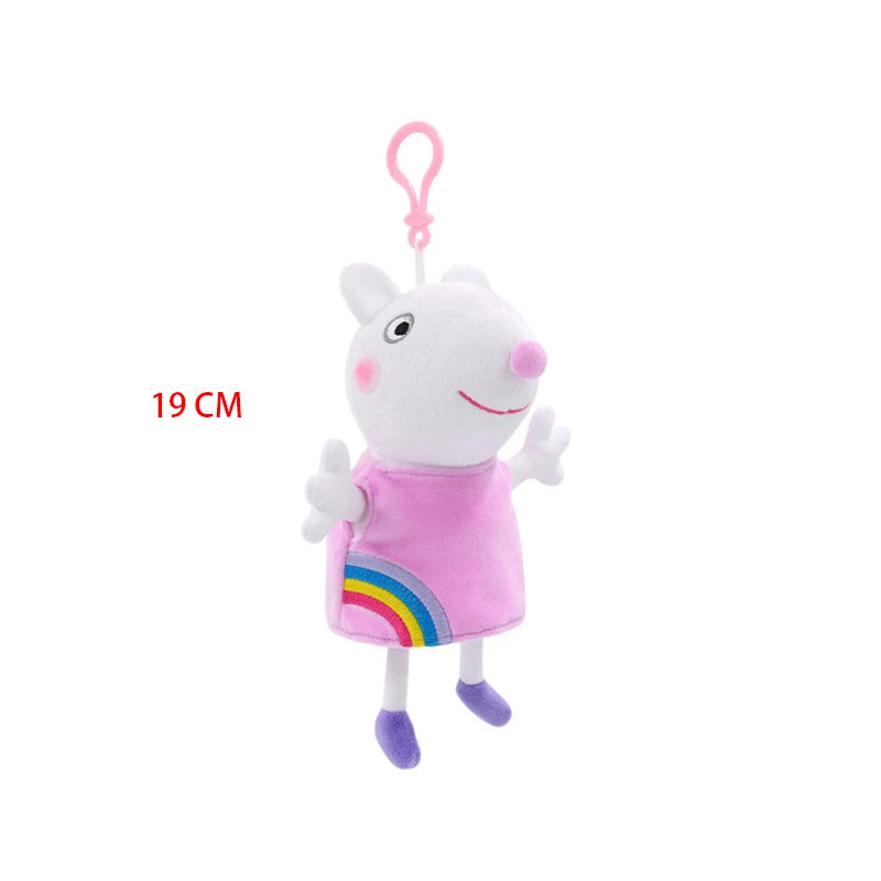 8-10Pcs/set Peppa Pig Plush Filled Suxi Rebecca Pendant Doll Toy George And Friends Key Chain Home Party Decorative Toys Gifts