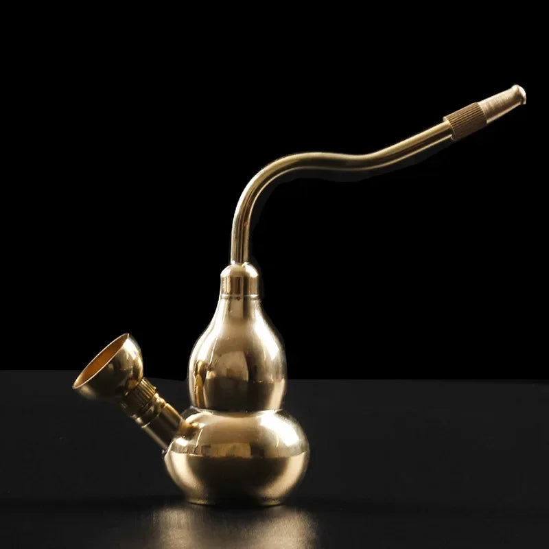 Set di pipa da fumo con filtro d'acqua dorato e bocchino pulibile