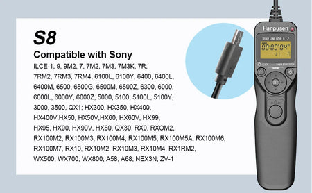 Camera Time Lapse Remote for Canon, Nikon, Sony, Olympus TR90 S8 For Sony / China