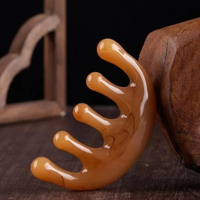 Five Teeth Meridian Massage Resin Acupoint Therapy Comb