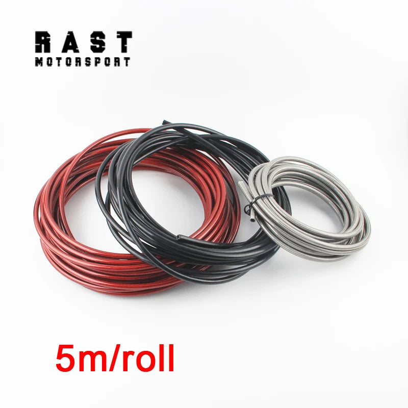 Motorrad AN3 5m/Los geflochtene Edelstahl PTFE Bremsleitungsschlauch FLUID HYDRAULIK Schlauch PTFE Bremsleitung Gas Öl Kraftstoff Rohr