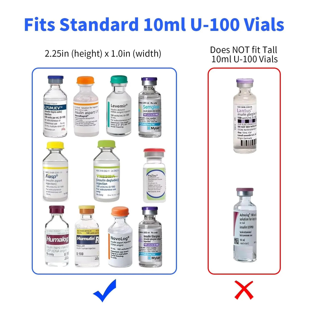 Insulin Fridge Case &ndash; 6 Slot Removable Foam Organizer