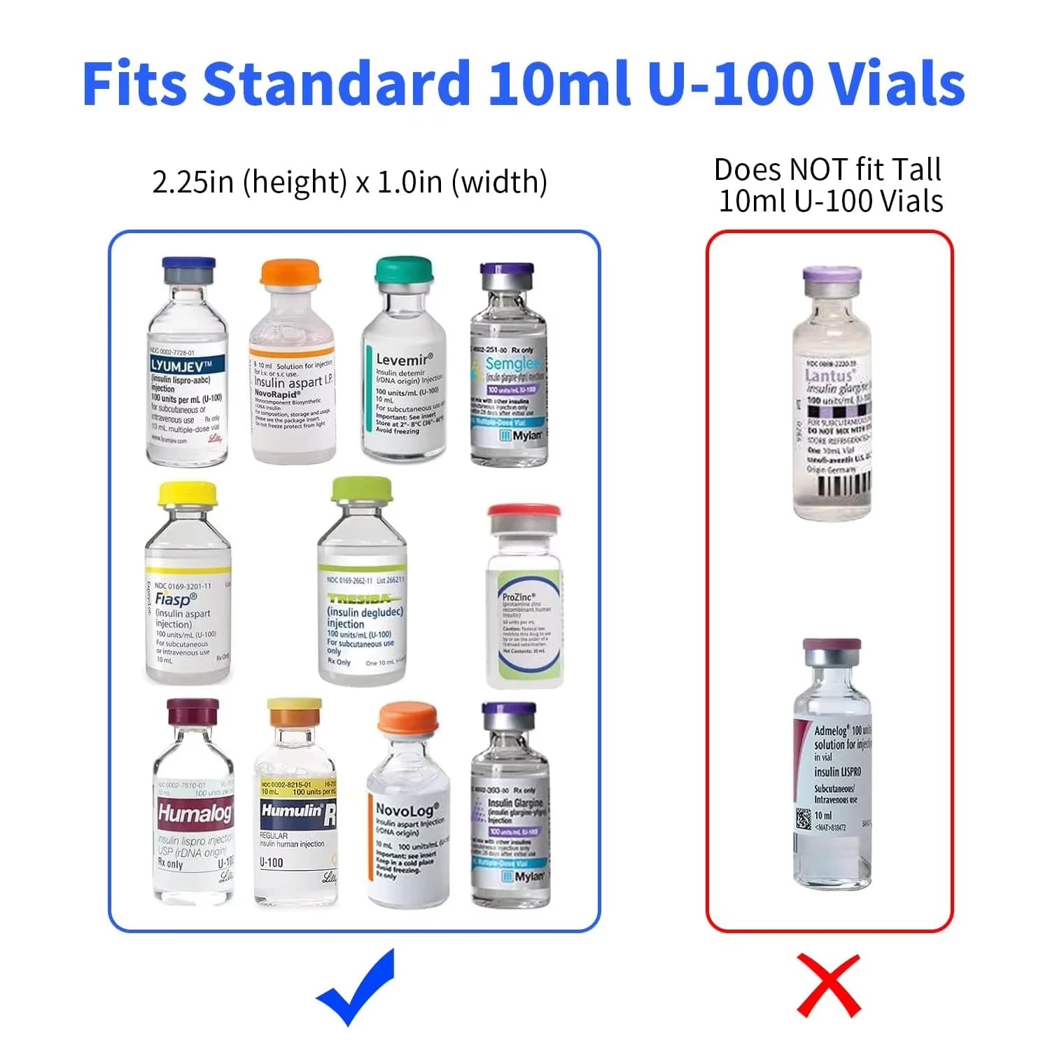 Insulin Fridge Case &ndash; 6 Slot Removable Foam Organizer
