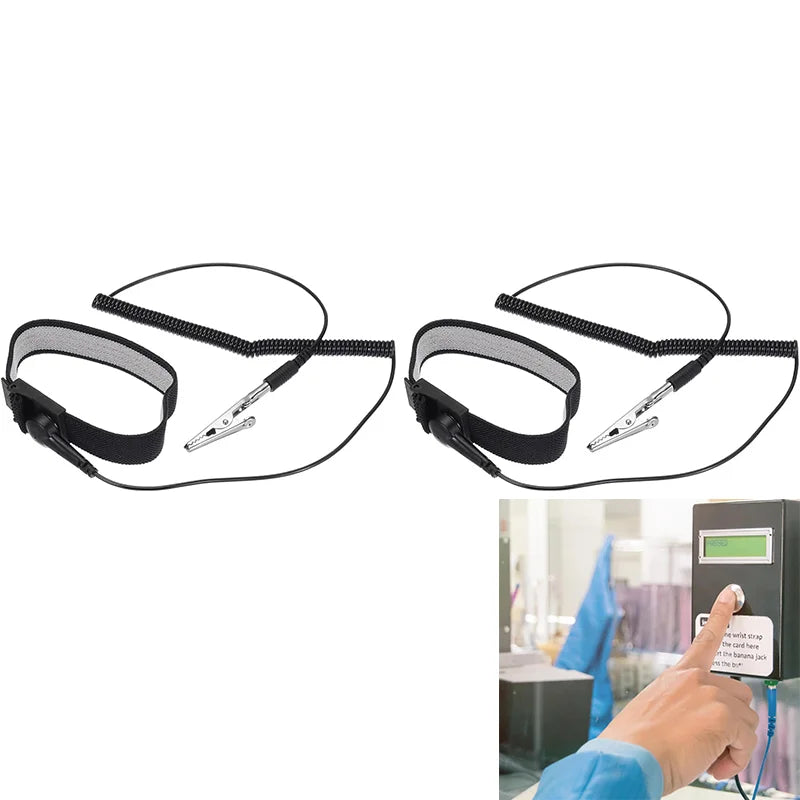 Anti-Static Wrist Strap Grounding 2 Pack &ndash; Adjustable Fit