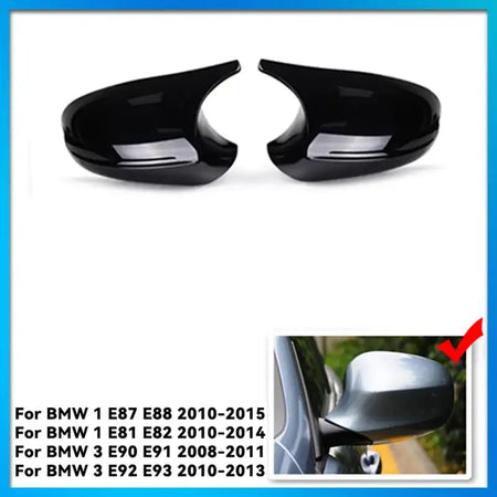 BMW Side Mirror Cap Wing Cover For E90 E91 E92 E93 E81 ABS Black 1