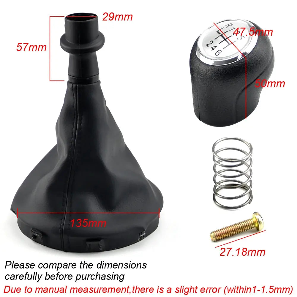 Gear Shift Knob Leather Boot Cover for Volkswagen Transporter T5 T5.1 T6 5/6 Speed by InterCyprus Trading Ltd
