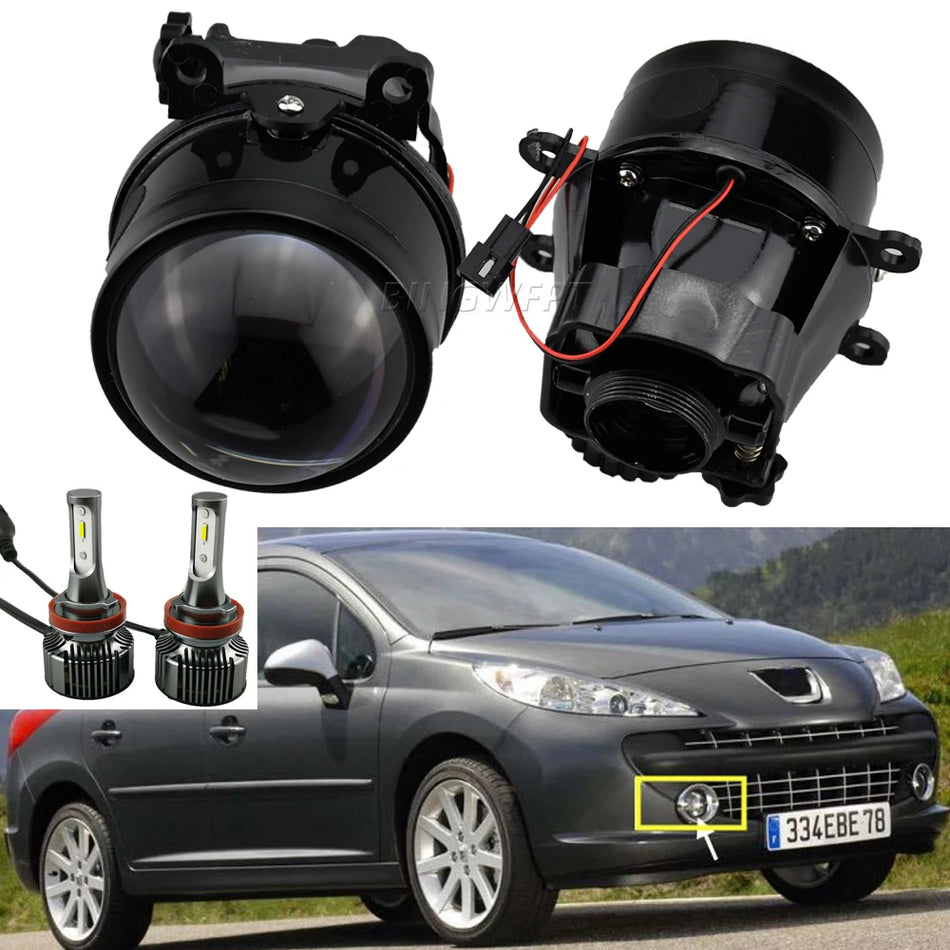 Rūko žibintai Bi-Xenon LED D2H projektoriaus objektyvas Peugeot 207 CC ir 4007