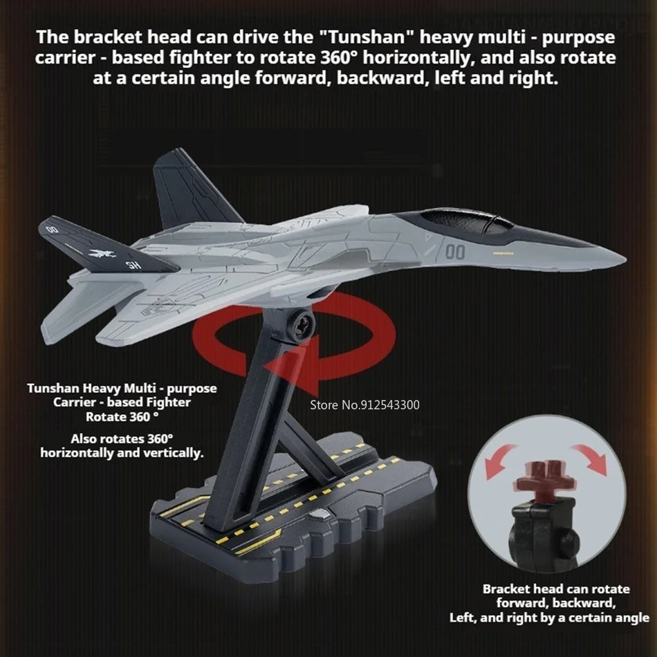 Model de ornament pentru avioane de luptă bazate pe portavion Tunshan, metal turnat. 1:72/1:200