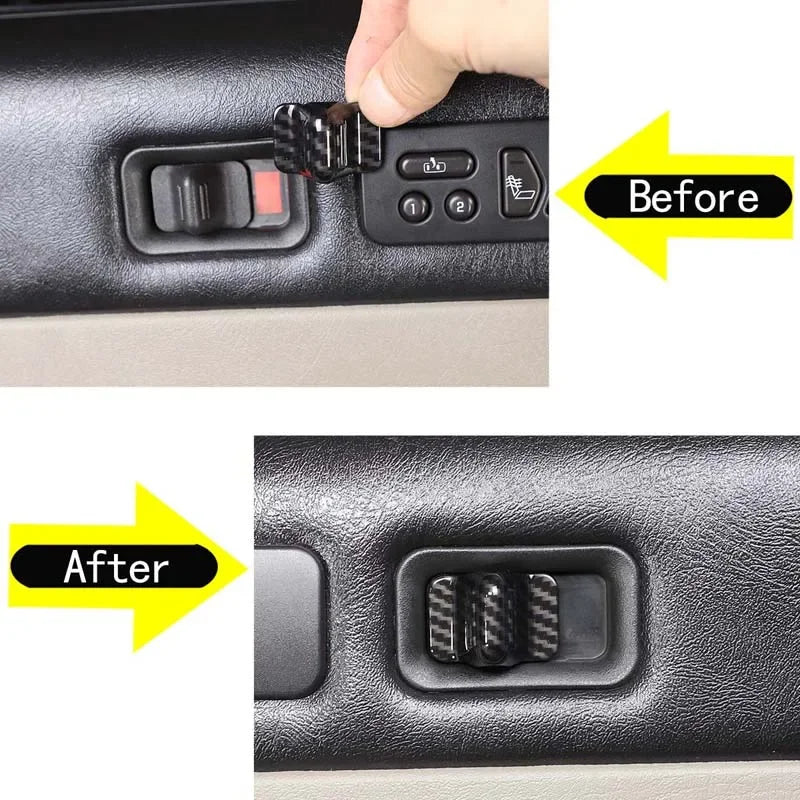 Cubierta de interruptor de fibra de carbono ABS para Hummer H2 2003 a 2007