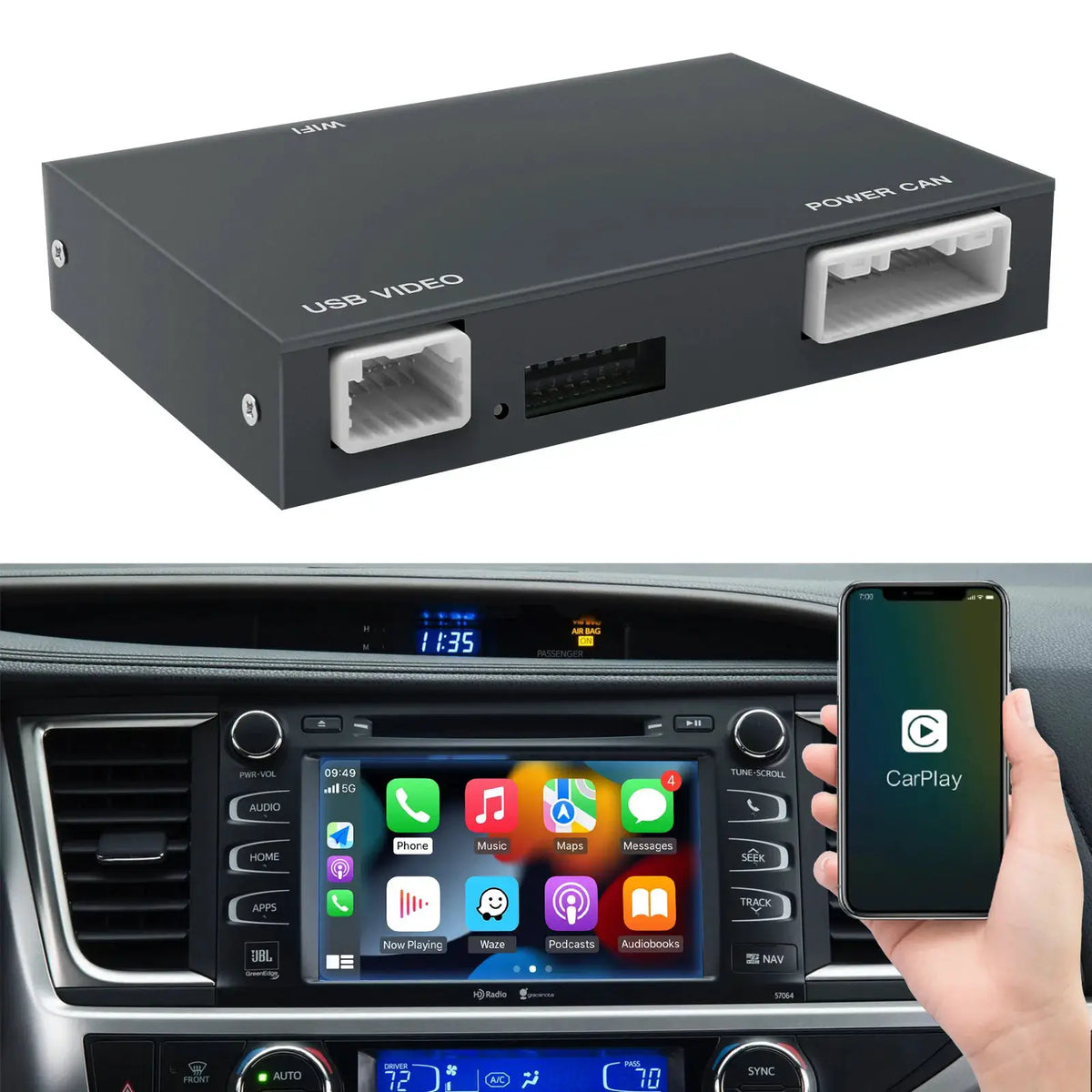 AUTOABC Wireless Carplay Android Auto For Toyota RAV4 Corolla Tacoma Camry CHR Tundra Highlander 4Runner multimedi decode by InterCyprus Trading Ltd