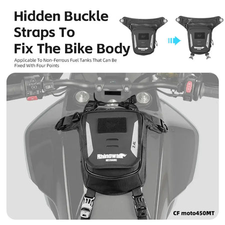 Rhinowalk Magnetic Motorcycle Tank Bag 2.4L Drop-Waist Leg Bag with Multi-Compartment & Hidden Buckle by InterCyprus Trading Ltd