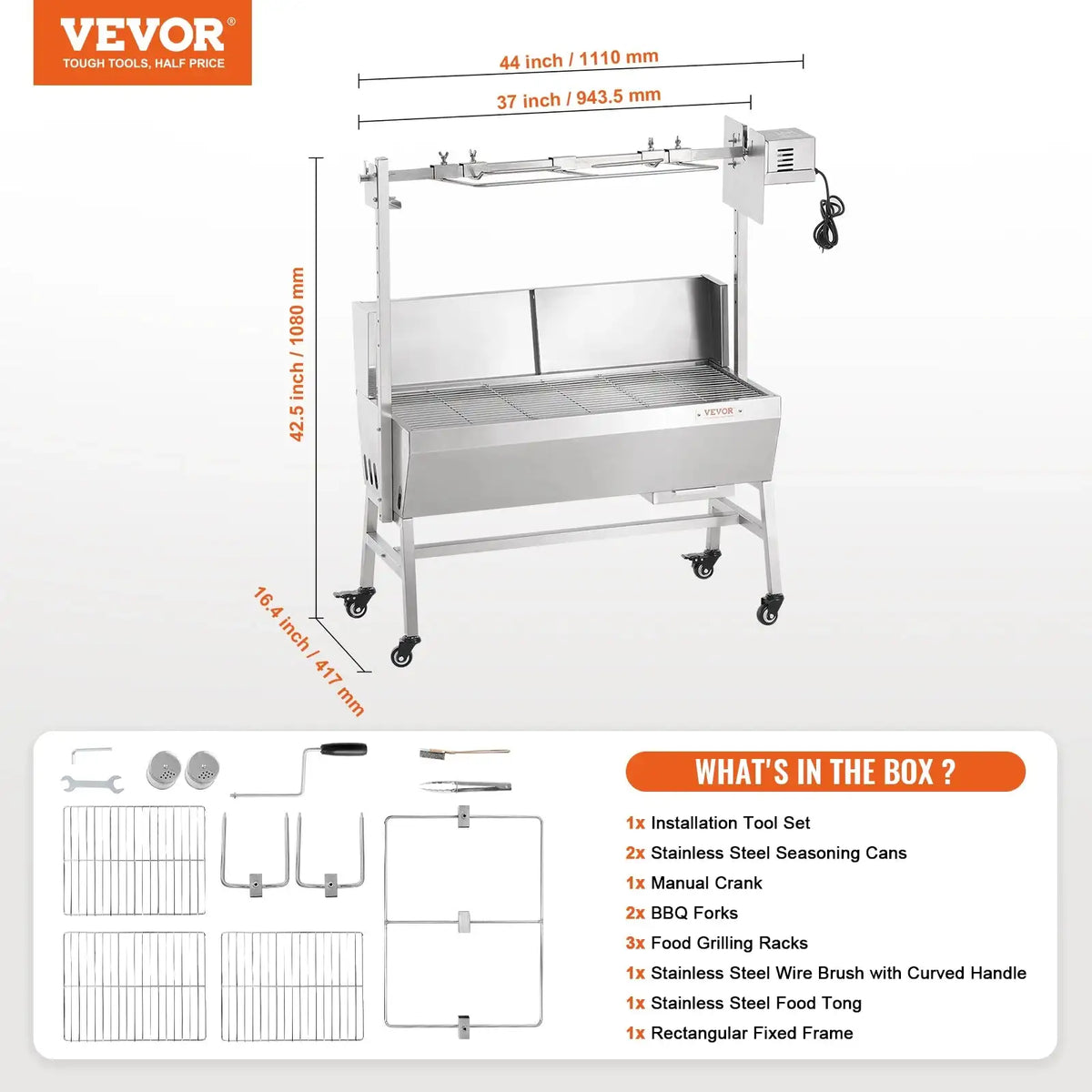 35 Inch Rotisserie Grill Stainless Electric Camping 35inch board / CZECH REPUBLIC