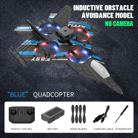 Hywiwine RC Plane &ndash; Aerial Photography with Obstacle Avoidance Blue OB MODE