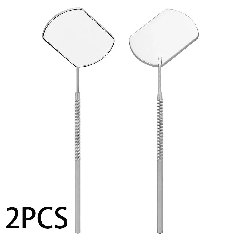 DUTRIEUX Stainless Steel Grafting Eyelash Extensions Checking Mirrors - 2 PCS Set Silver