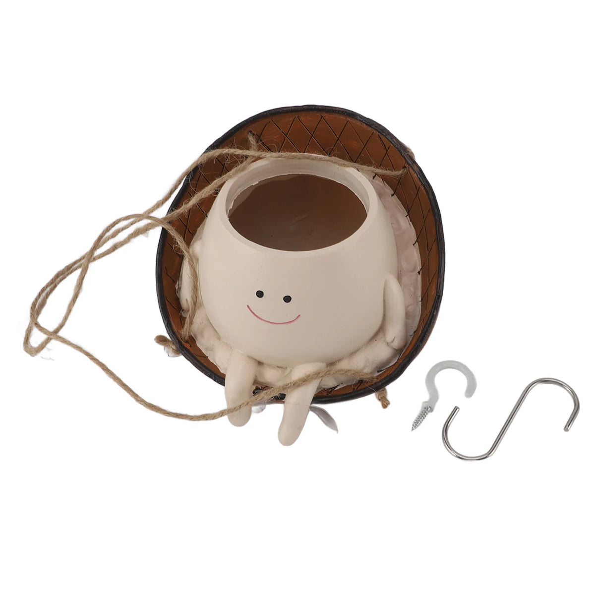 Swing Face Planter Pot &ndash; Weatherproof Indoor Decor Fun B