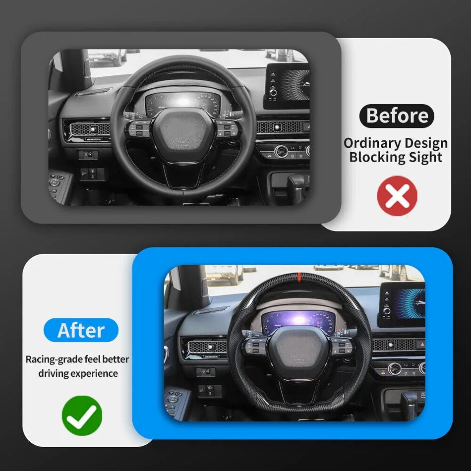 Honda Civic 11. generace skutečný uhlíkový volant s perforovanou kůží