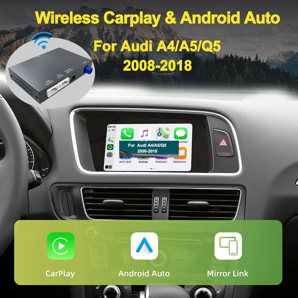 Audi A4/A5/Q5 Draadloze CarPlay Module 2008-2018, 6.5/7Inch MMI 3G, Android Auto