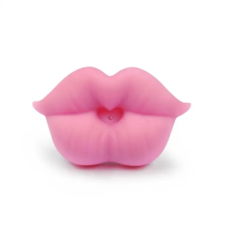 Kiss Lips Mustache Pacifier - Funny Silicone Soother for Babies Pink