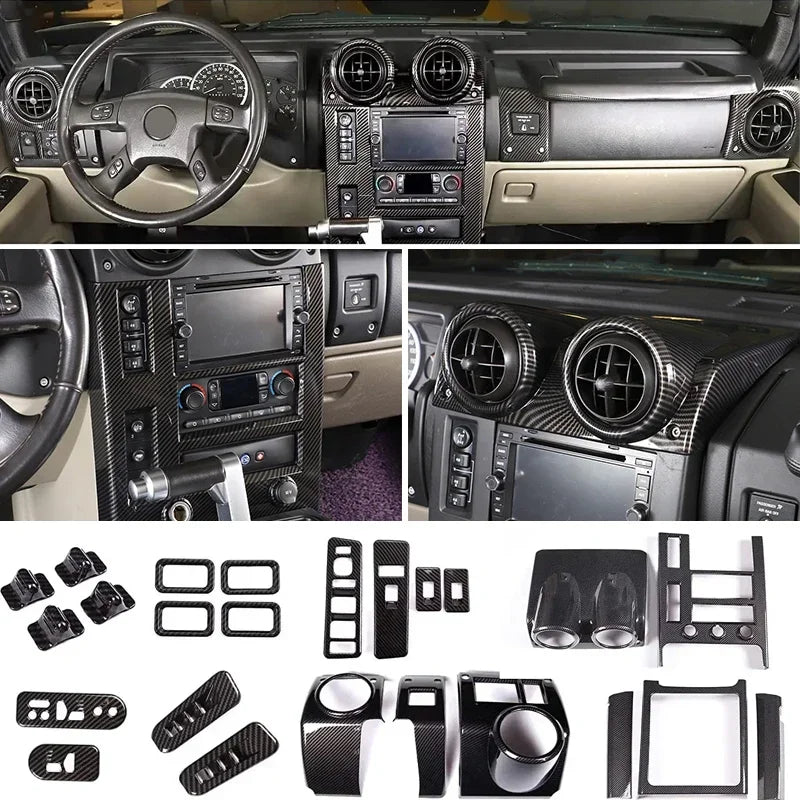 Hummer H2 2003-2007 ABS instrumentbræt panel klistermærke sæt