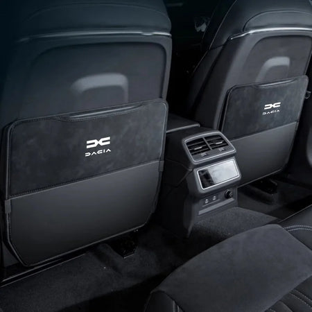 Leather Car Anti-Kick Mat Seat Back Protector for Dacia Logan, Duster, Sandero, Lodgy, and Stepway - Waterproof and Easy to Install