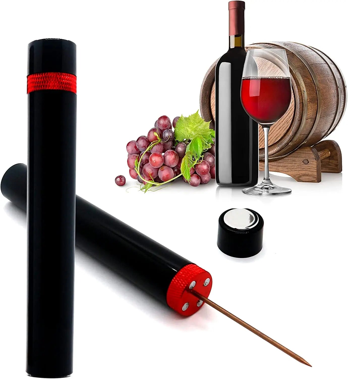 Newest Air Pressure Pump Wine Bottle Opener Portable Stainless Steel Pin Easy Cork Remover Corkscrew for Home Party Wine Lovers Red