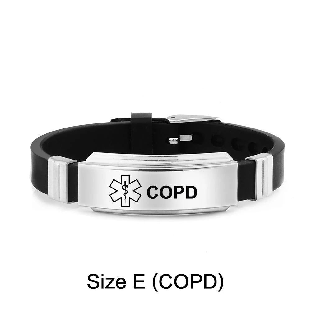 Stainless Steel Medical Alert Bracelet - 15 Styles COPD