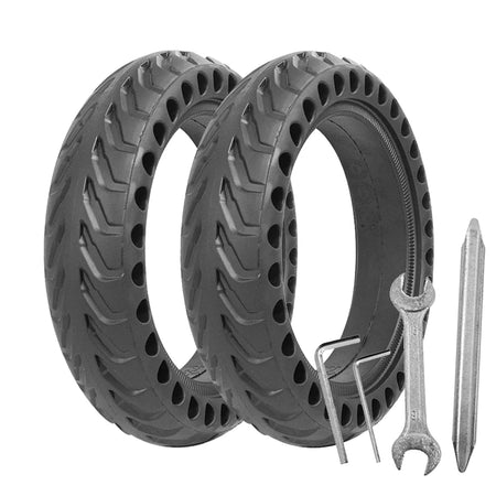 8.5 Inches Solid Tire for Xiaomi M365 Pro &ndash; Durable Non-Pneumatic Design 2pc black with tools