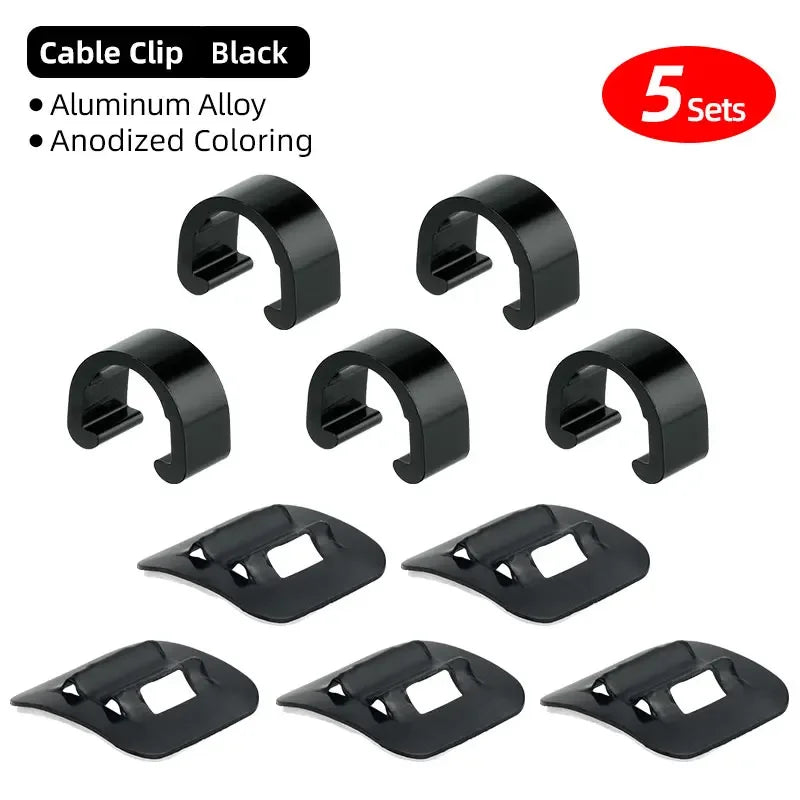 Road MTB Bicycle Cable Clamps &ndash; Durable Aluminum Alloy with Adhesive Base BK 5p N AL Base 5p / CHINA