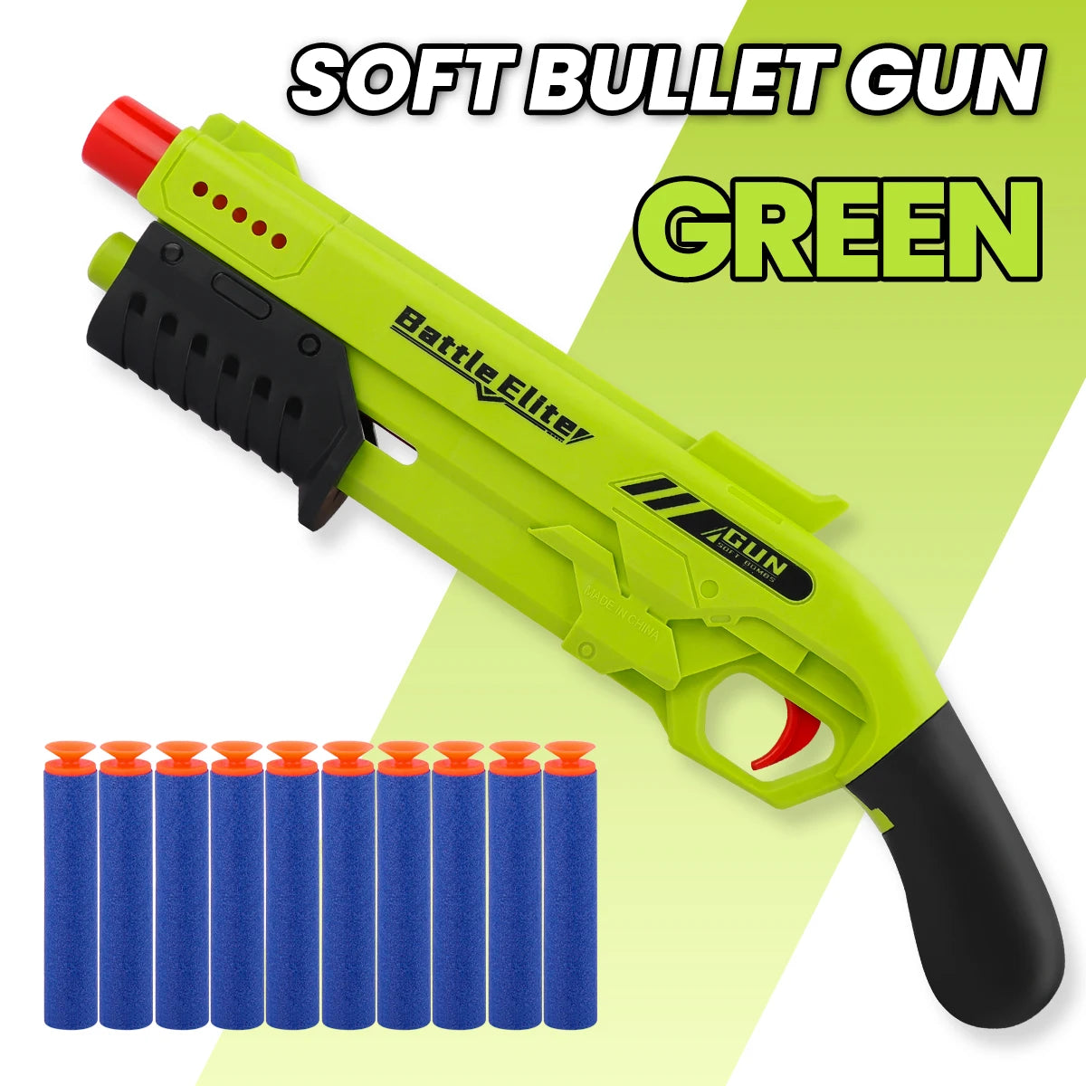 Kids Soft Bullet Blaster Toy Gun green