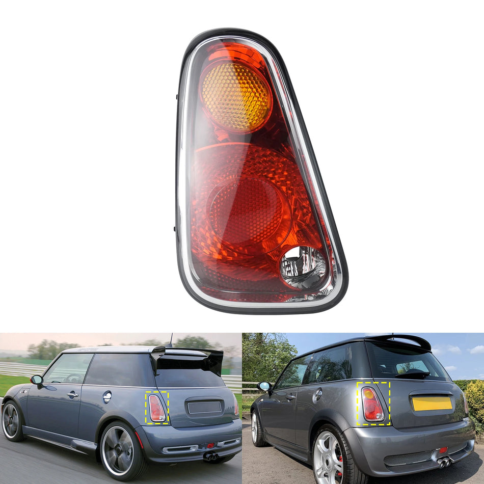 Tail Light Assembly for BMW Mini Cooper R50, R52, R53 Left Rear Red Amber Lens 2005-2008