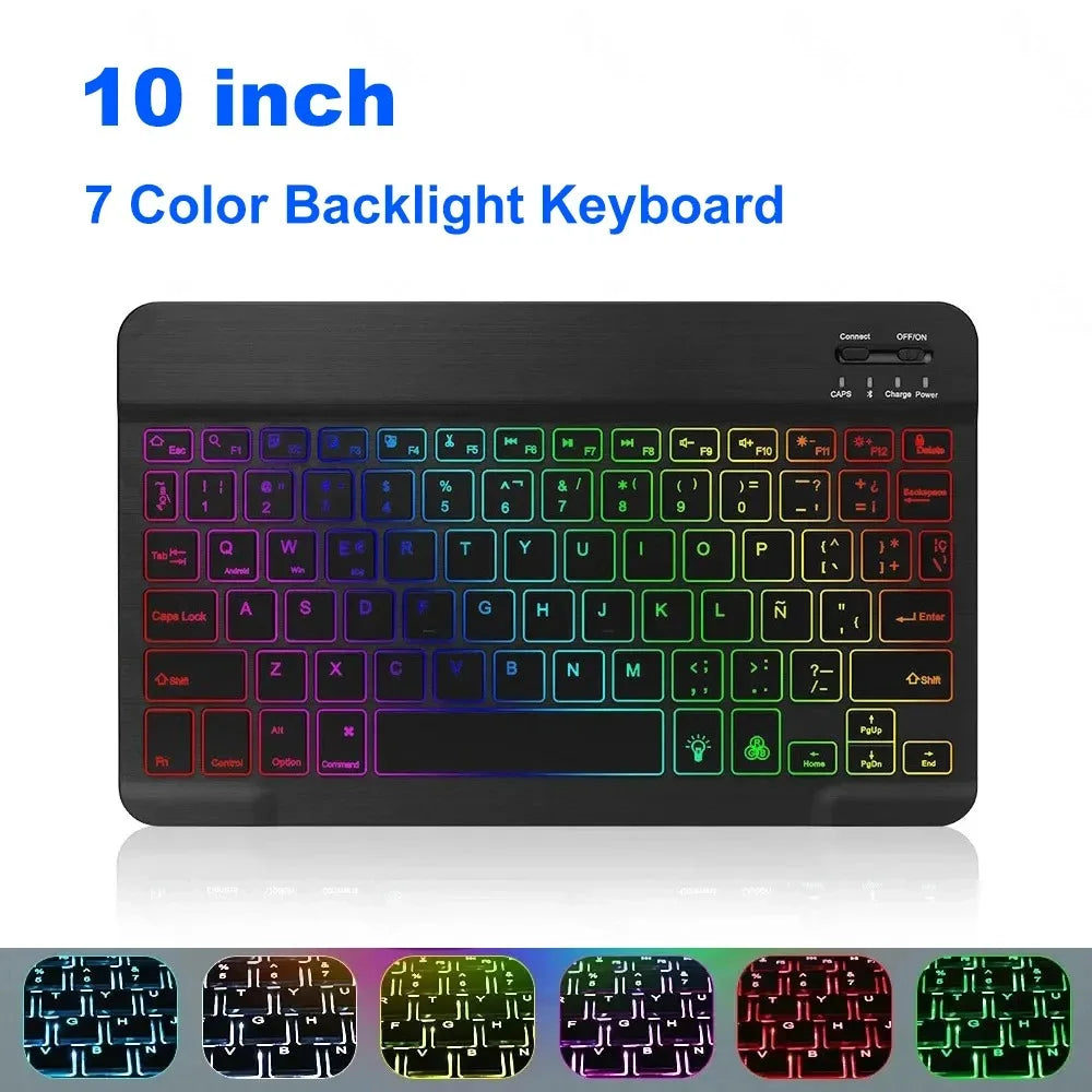 Teclado Bluetooth Mini De Aluminio 7-8 Pulgadas - Compatible Con IOS, Android, Windows - Ultra Portátil Para Viajes