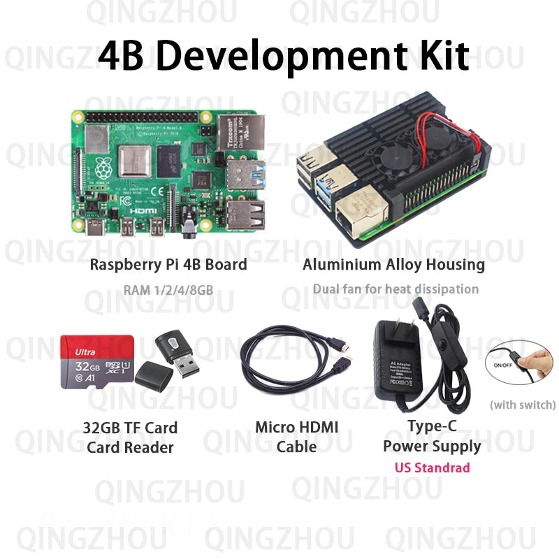 Raspberry Pi 4B Starter Kit &ndash; Complete Development Solution KIT with US Standrad / RAM 8GB