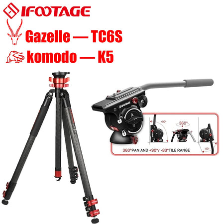IFOOTAGE Gazelle TA5S TC5S TA6S TC6S Tripod &ndash; Carbon Fiber TC6S ADD K5 / CHINA
