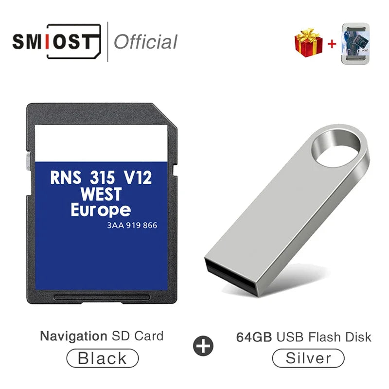 8GB Memory Card For VW RNS315 - Fast European Map Loading