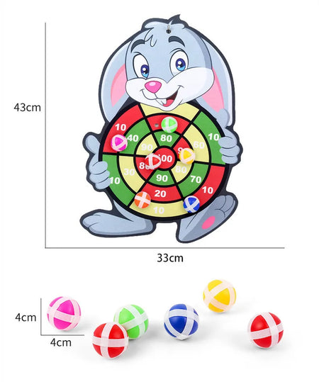 Cartoon Animal Dart Board for Kids - Montessori Sticky Ball Game