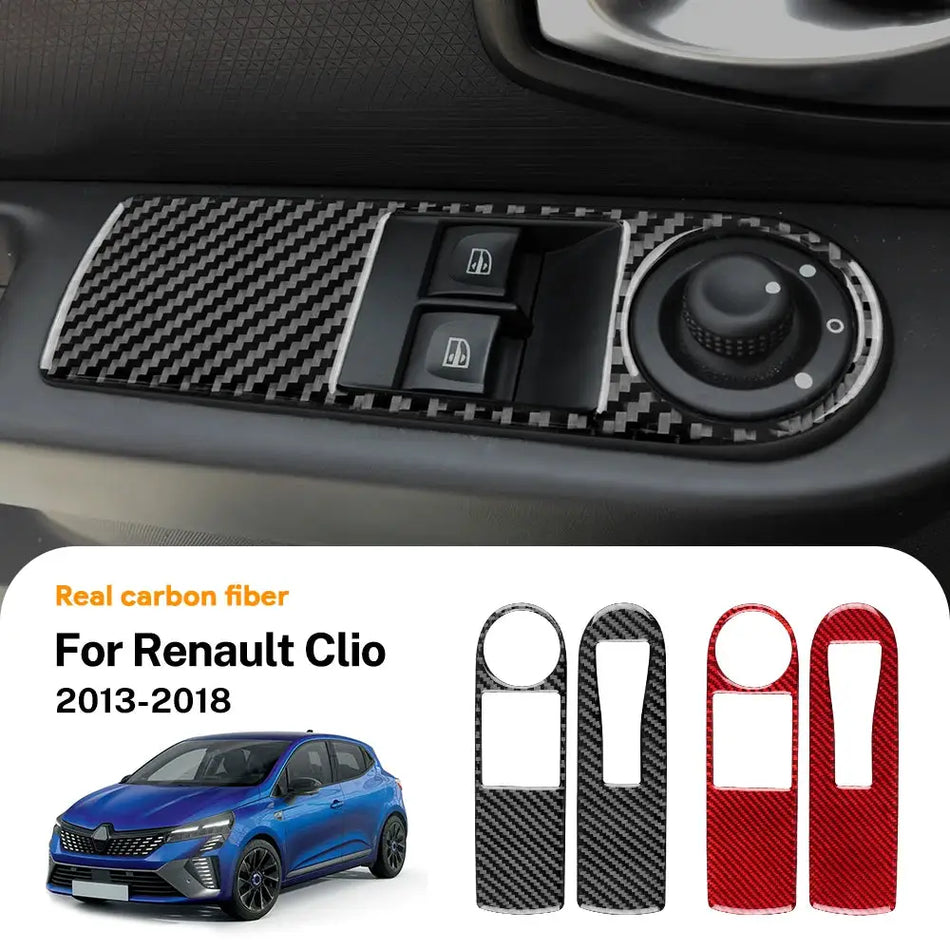Carbon Fiber Door Window Switch Trim For Renault Clio 2013-2018 by InterCyprus Trading Ltd